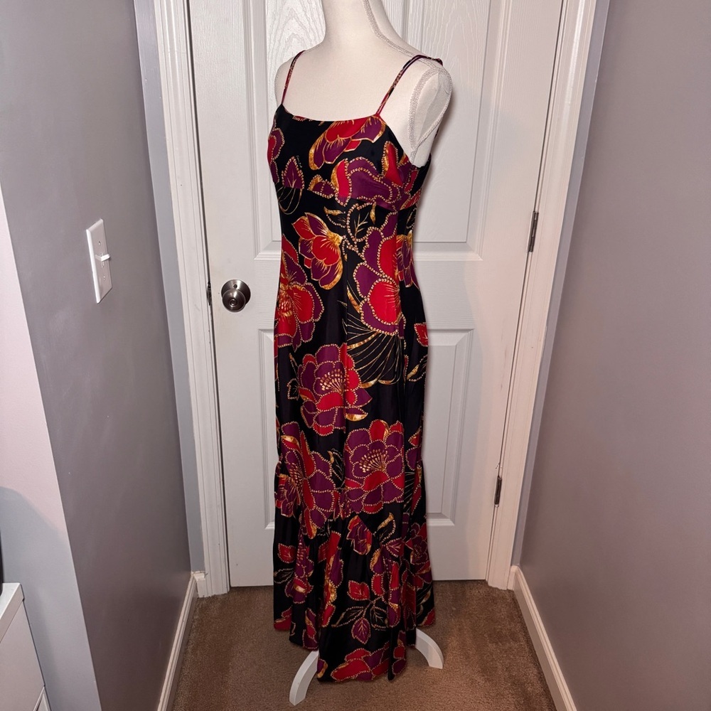 FARM RIO Black Shiny Chita Lenzing Ecovero Maxi Dress - Picture 4 of 16
